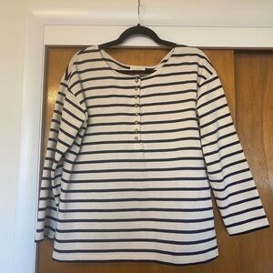 Sezane mariniere shirt in navy and cream. Never worn